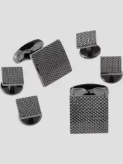 LOT 150 START $ 4.99 SET Vera Wang Square Gunmetal Tux Cufflinks & Studs in Box
