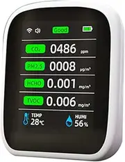 WiFi Portable Air Quality Meter 8 in 1 PM1.0 PM2.5 PM10 CO2 TVOC HCHO Temperature and Humidity Tester Carbon Dioxide