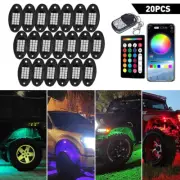 20Pods Bluetooth APP Control Rock RGB LED Light Offroad Truck Underglow Lamp Kit