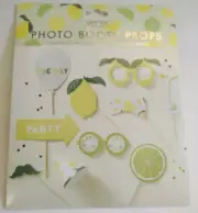 Ginger Ray Photo Booth Props, 10 Squeeze the Day Party, Lemonade Lime, NEW