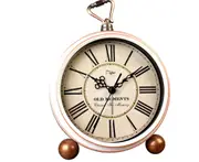 5 Inch Retro Creative Alarm Clock Wall Clock Decoration White Roman Digital Desk Clock