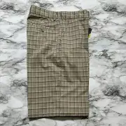 Slazenger Chinchilla Golf YOUTH Boys Shorts L Multicolor Plaid Flat Front NWT