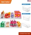 Set Of 8 Refrigerator Pantry Organizer Bins - Clear Food Storage Baskets for ...