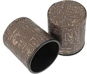 Generic 2Pcs Retro Leather Dice Cups Decorative Shaking Containers for Dice Games Compact Design for Travel Craftsmanship for Ktv Bar Parties