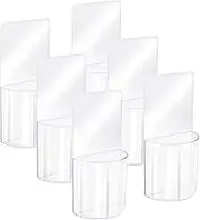 Remote Control Holder, Wall Mount Self-Adhesive Transparent Media Organizer Universal No Drilling Storage Box Clear Remote Holder for Bedroom, Table, Nightstand (6)
