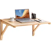 Wall Mounted Folding Table, Wall Mounted Drop Leaf Tables, Solid Wood Floating Desk for Dining, Laundry Room, Office, 31.5" x 23.58" x 17.24" Fold Down