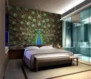 3D Peacock Feather G14731 Wallpaper Wall Murals Removable Self-adhesive Honey