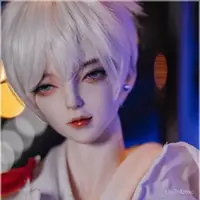 在飛比找蝦皮購物優惠-名創優品✨(衹賣假髮)bjd sd娃娃男娃叔假髮白色斜劉海高