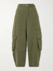 [FRAME] FRAME - The Bubble High-rise Barrel-leg Jeans - Green - 28 28 Green