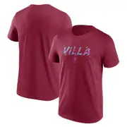 Aston Villa Fragment Short Sleeve Graphic T-Shirt - Claret - Mens