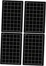 GARIOUANS 4pcs Round Magnetic Cutting Mat Grid Pattern Nonslip Tool Tray for Mechanics Barbers DIY Projects
