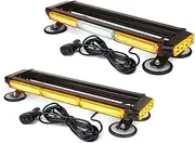 1pcs LED Car Strobe Light Bar Yellow/Yellow White Light Emergency Lamp Double Side Warning Lamp 21 Modes Waterproof