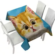 Cute Ginger Cats Designs Surprised Kitten Tablecloth