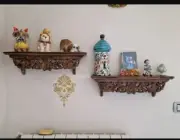 SET OF 2 Wood Hand Carved Wall Bracket Wooden Wall Shelf Wooden SHELF