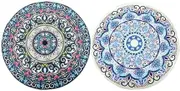 Leona Co Folkulture Set of 1/2/4 Round Mandala Tapestry - Bohemian Beach Blanket, Boho Tablecloth, Yoga Mat, or Meditation Rug, 150cm x 150cm, Cotton (Random Design) (2)
