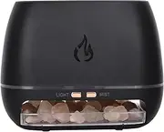Salt Lamp Scent Diffuser, Ultrasonic Diffusers with Cool Mist, Simulated Flame Diffuser, Ultrasonic Scent Aromatherapy Oil for Bedroom, Living Room (White, Black, Yellow)
