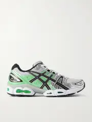 [Asics] Asics - Gel-nimbus 9 Faux Leather-trimmed Mesh Sneakers - Silver - UK 3.5 UK 3.5 Silver
