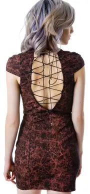 [Re Named] Scarlette Open Back Lace Up Dress