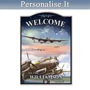 Lancaster Bomber Personalised Welcome Sign