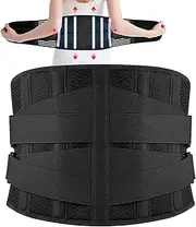 Back Braces for Lower Back, Back Brace for Men Lower Back, Breathable Lower Back Brace with 6 Stays, Adjustable Lumbar Support Back