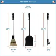Minuteman Holden 3 piece Mini Fireplace Stove Tool Set Black