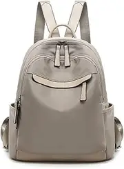 [YUN MENG] Waterproof Nylon Cloth Bag Middle-Aged Women's Bag Middle-Aged Mother Shoulder Oxford Cloth Backpack Female Casual Daypack School Bag for Women (Color : Khaki Large, Size : M)