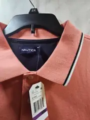 NWT Nautica Short Sleeves Pale coral Classic Fit Deck Polo Shirt XXL