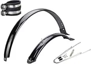 Bike Mudguards Bike Front Rear Fenders 26 inch Practical Lightweight for Biking Accessories Riding Mountain Bikes Fittings Mountain Bike Mudguards(Silver Brace w Clamp)
