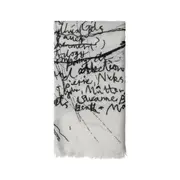 [ANN DEMEULEMEESTER] Vesta Printed Scarf White