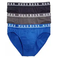 在飛比找Yahoo奇摩購物中心優惠-Hugo Boss 男合身三角內褲3件裝(灰色/藍色)