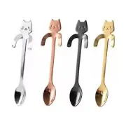 Kitten Hanging Teaspoon Dessert Spoons for Water Tea Milk Coffee Desserts