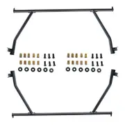 2 Pcs Front & Rear Black Steel Adjustable UTE Tub Ladder Rack Roll Bar