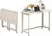 Portable Rolling Stand-Up Desk with Wheels,Foldable Workstation for Small Spaces in Home Office or School,Ideal Laptop Cart and Computer Table