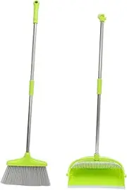 Healeved 1 Set Broom Dustpan Set Home Ad Kitchen Home Cleaning Device Hand Dusters Cleaning Broom Pans Outdoor Car Dry Table Broom Squeegee Electric Dustpan Foldable Bucket Plastic Green