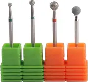 MZCMSL Round Ball Cuticle Drill Bits, Diamond Nail Drill Stone Bit,4pcs