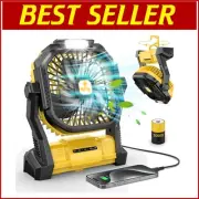 Rechargeable 20000mAh Cordless Fan & LED Lantern - Perfect for Camping & Travel