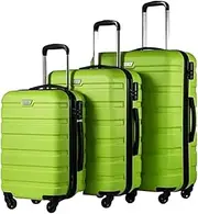 [HSHTTKL] Cabin Luggage 3-Piece Suitcase Luggage ABS Luggage Set with TSA Locks Includes Spinner Suitcases Sturdy Travel Suitcase Checked Luggage Travel Carry-Ons