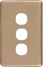 4C | Classic 3 Gang Switch Polycarbonate Cover Plate - Gold Colour