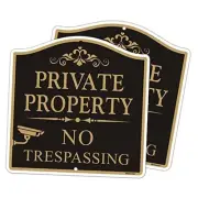Large No Trespassing Signs Private Property, 12" x 12" CCTV Private Property*2
