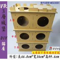 在飛比找蝦皮購物優惠-紙箱工廠【3層V款貓屋】DIY城堡貓抓屋+5片貓抓板=113