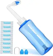 Healeved 500ml Nasal Irrigation System Complete Set with 40 Nasal Salt Rinse Packets for Sinus Relief Nose Wash Cleaner and Nasal Cleaner Bottle for Easy Use