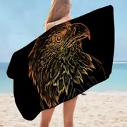 Bronze American Bald Eagle Microfiber Beach Towel