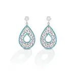 Kelly Herd Turquoise & Clear Teardrop Earrings - Sterling Silver