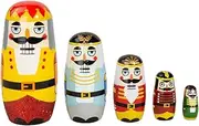 Amagogo 5 Pieces Nutcracker Russian Soldiers Shelf Traditional Crafts Cute Russian Nesting Dolls Wooden Matryoshka Dolls Decoration