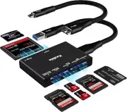 SD Card Reader 7 in 1, USB 3.0 Memory Card Reader/Writer 5Gbps for SD/Micro SD..
