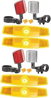 Toyvian 2 Sets Reflective Bicycle Reflectors Kit Front Rear Safety Lights for Mountain Bike Easy Installation High Visibility Reflectors for Night Cycling Compatible with Bike Models