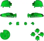 eXtremeRate Chrome Green Repair ABXY D-pad ZR ZL L R Keys for Nintendo Switch Pro Controller, Glossy DIY Replacement Full Set Buttons with Tools for Nintendo Switch Pro - Controller NOT Included