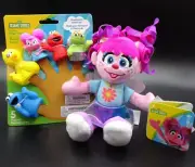 Sesame Street Bundle Pack - 5 Finger Puppets & Abby Cadabby 6" Plush Doll - New