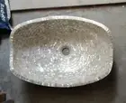 Oval Shape Marble Decorative Sink Mother of Pearl Overlay Work Kitchen Vessel