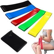 Resistance Loop Bands Set of 5,Exercise Bands-Workout Bands Stretch Bands for Workout, Stretching, Physical Therapy, Yoga and Home Fitness,elastic band with Carry Bag for Women Men